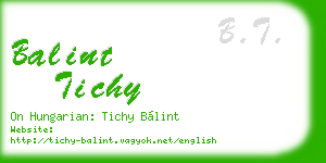 balint tichy business card