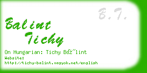 balint tichy business card